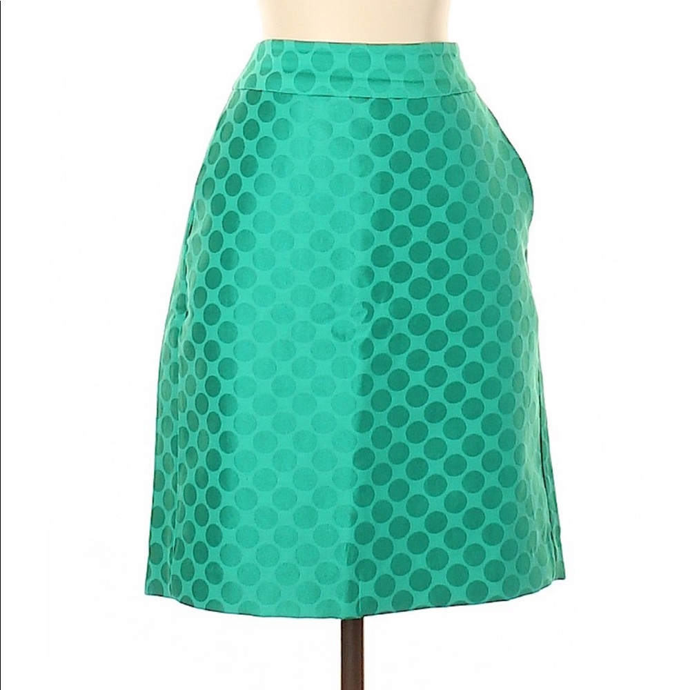 Banan Republic Green Polka Dot Pencil Skirt - Picture 2 of 7